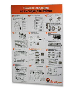 Schild RUS: Wichtige Ausstallinformationen Avimax/DINA2